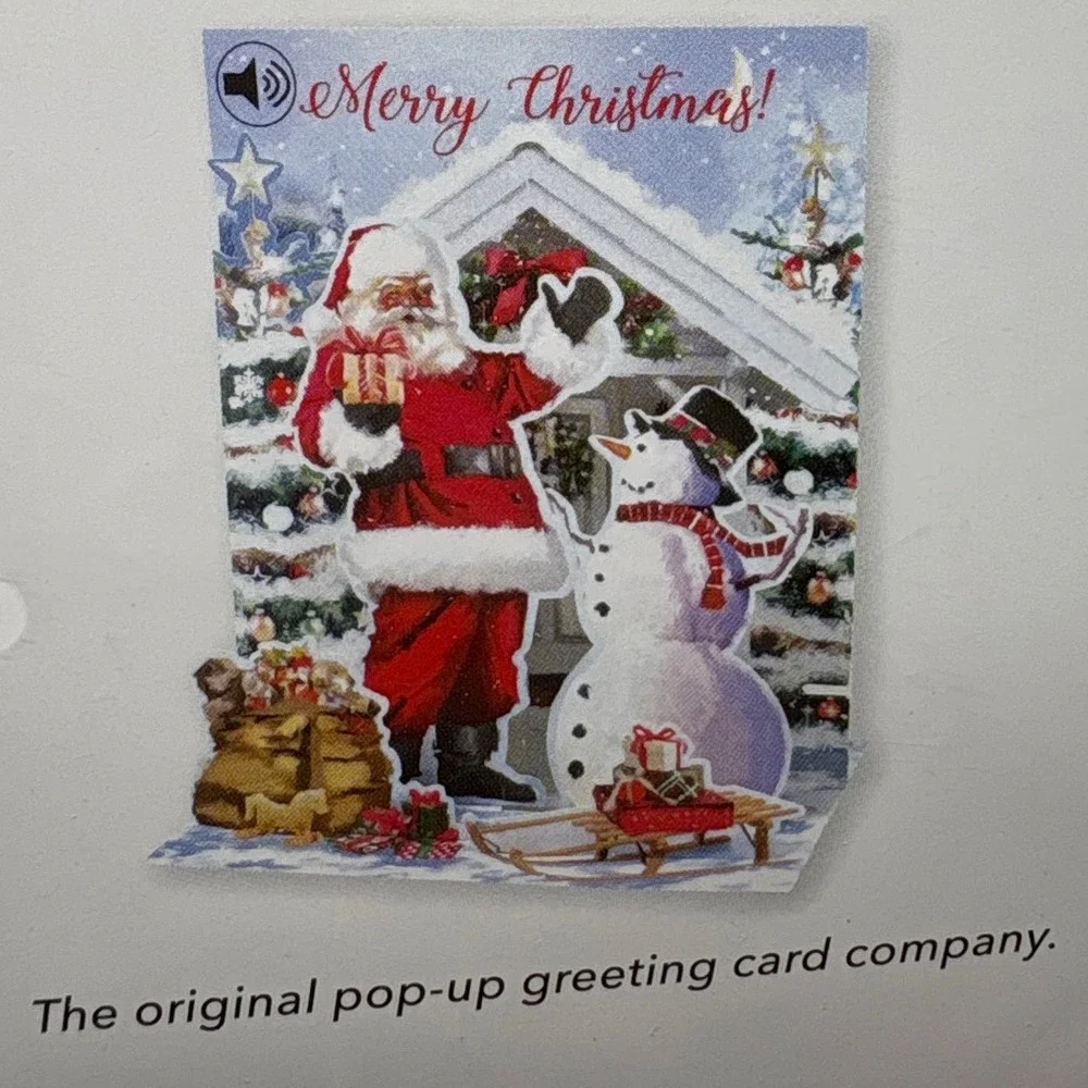 Christmas Pop‎ Up Cards Lot of 4 Santa Reindeer Snowman Joy Wreath Merry Decor
